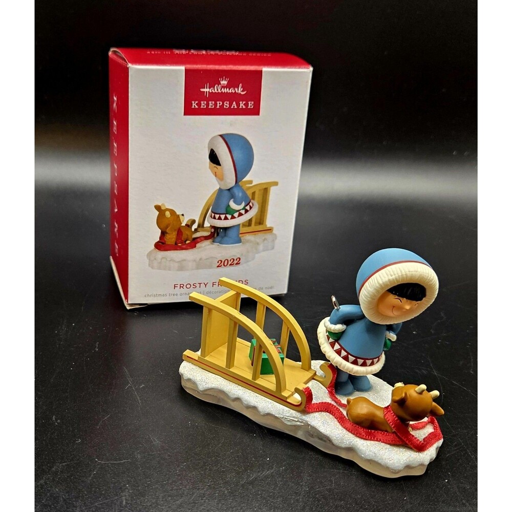 Hallmark Keepsake Ornament Frosty Friends Sled Reindeer & Eskimo Christmas 2022